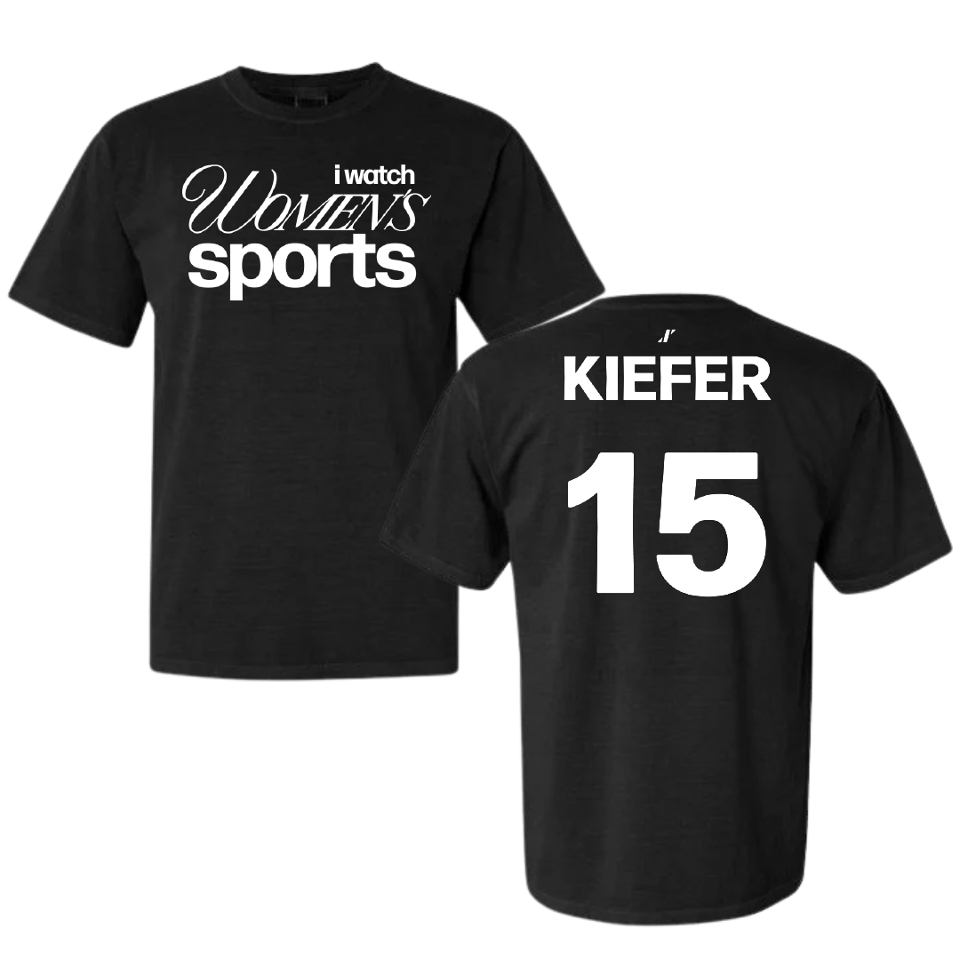 Bryant University Basketball Black WHM Comfort Colors Tee - #15 Dana Kiefer
