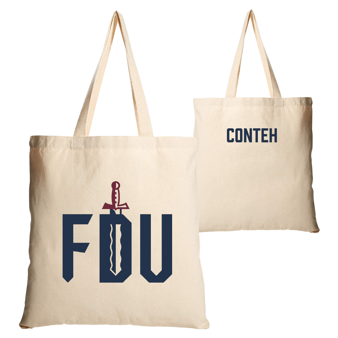 Fairleigh Dickinson University-Metropolitan Campus TF and XC Tan Canvas Tote Bag - Ekuyami Conteh