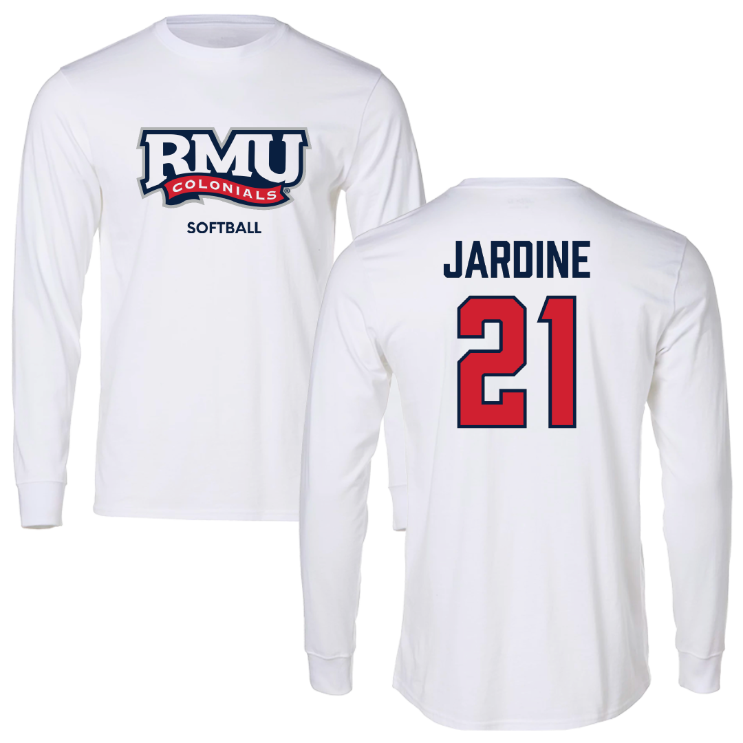 Robert Morris University Softball White Long Sleeve - #21 Makayla Jardine