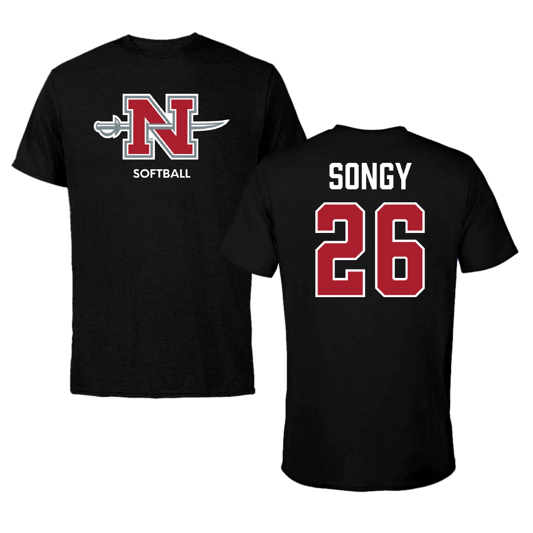 Nicholls State University Softball Black Mascot Performance Tee - #26 Brynne Songy
