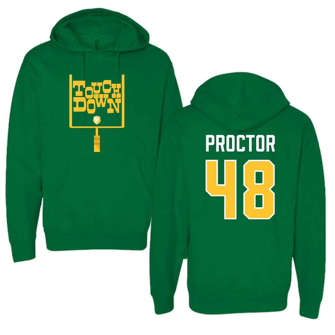Southeastern Louisiana University Football Green Touchdown Hoodie - #48 Kaleb Proctor