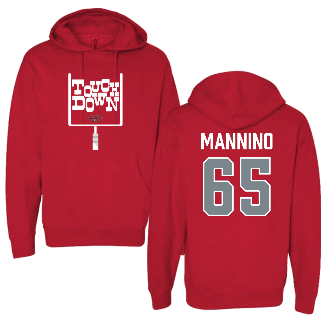 Nicholls State University Football Red Touchdown Hoodie - #65 Christian Mannino