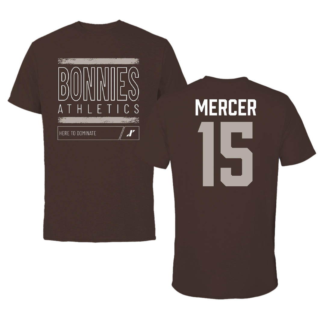 St. Bonaventure University Soccer Brown Dominate Tee - #15 Dean Mercer
