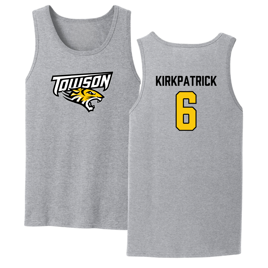 Towson University Soccer Sport Gray Tank Top - #6 Emily Kirkpatrick