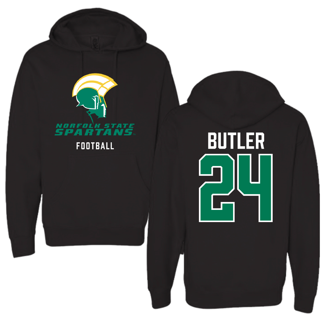 Norfolk State University Football Black Hoodie - #24 Chris Butler