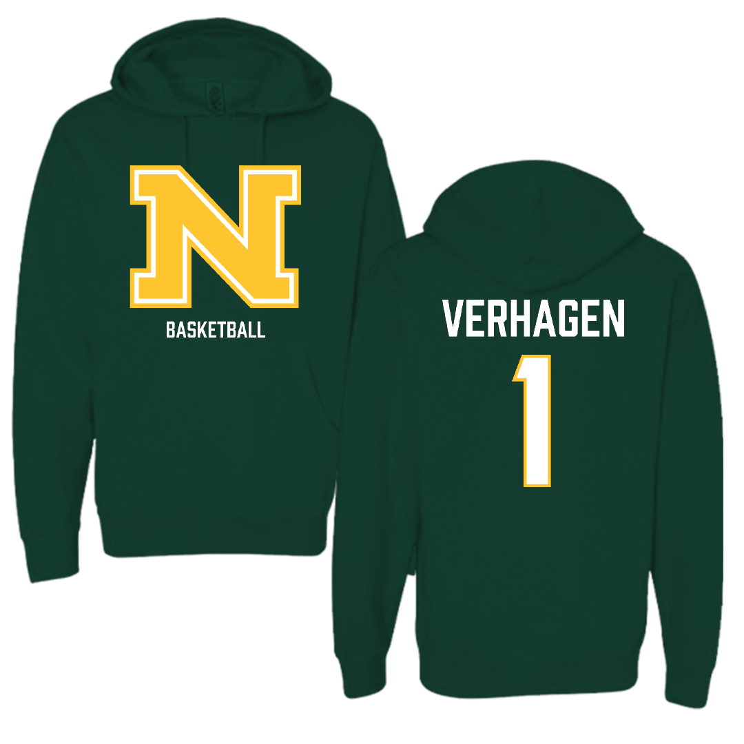 Northern Michigan University Basketball (M) Forest Green Hoodie - #1 Casey Verhagen