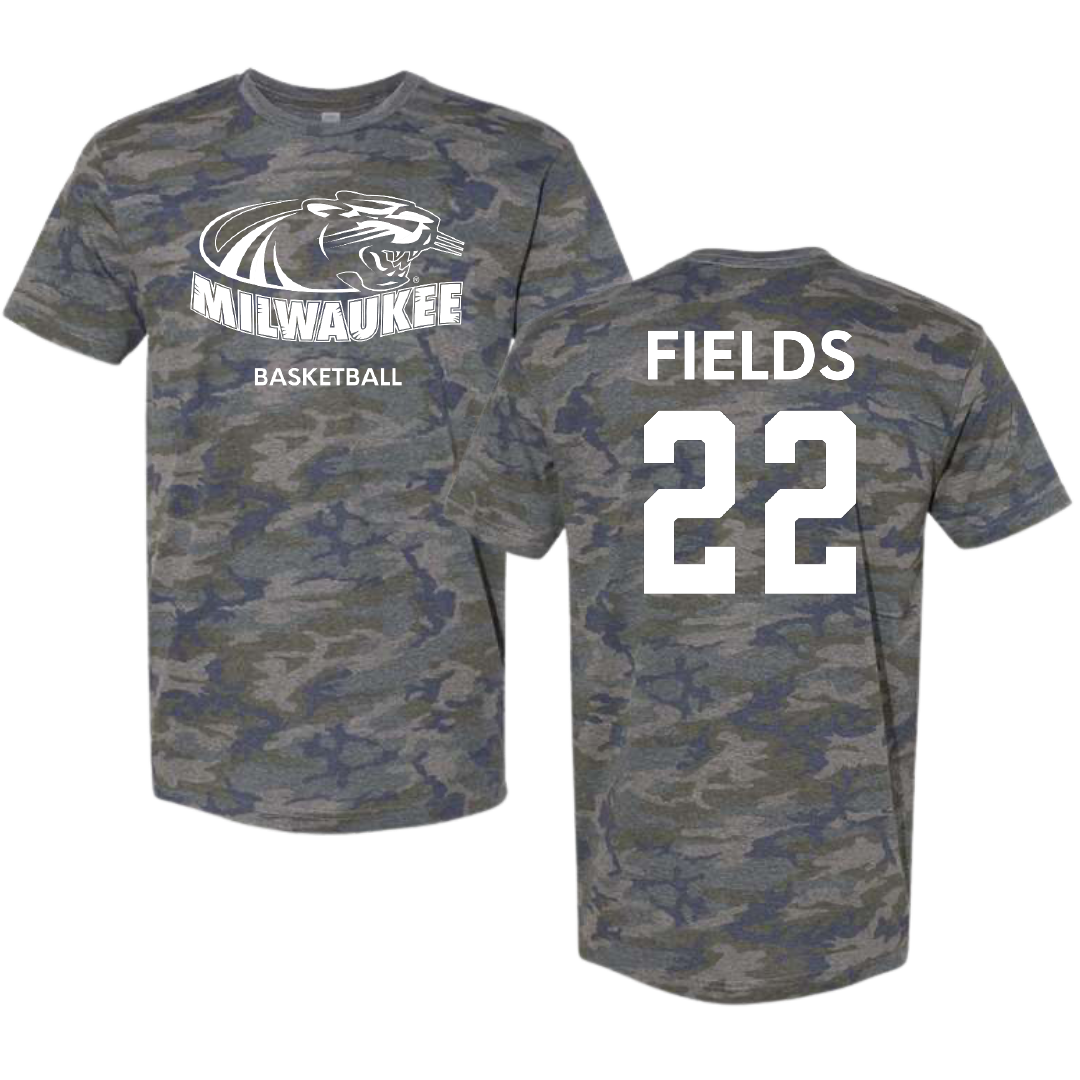 University of Wisconsin-Milwaukee Basketball (M) Vintage Camo Tee - #22 Faizon Fields