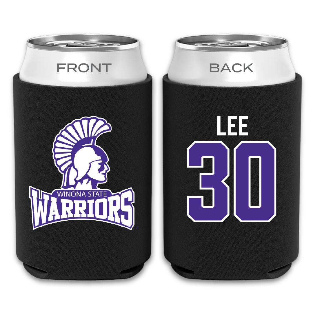 Winona State University Baseball Black Can Cooler - #30 Peyton Lee