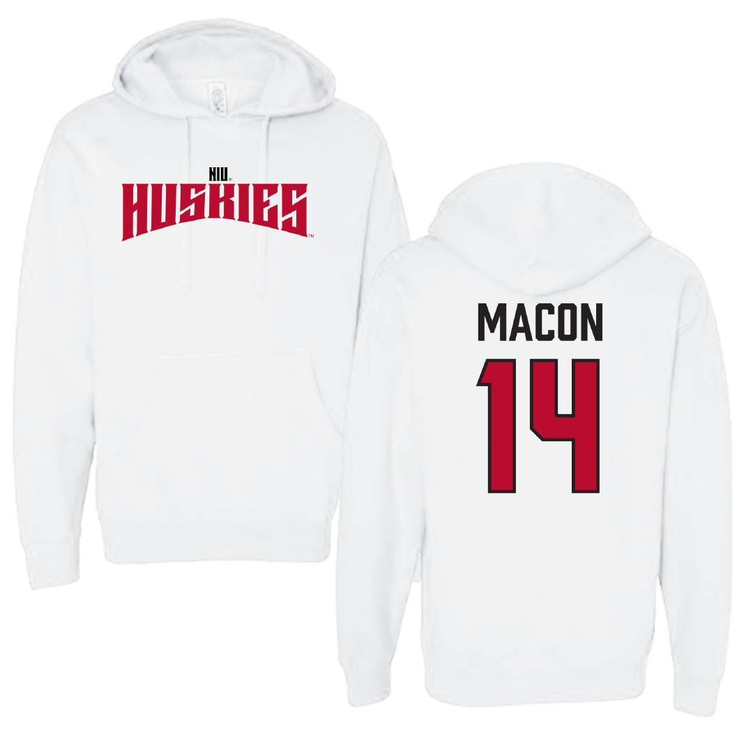 Northern Illinois University Football White Classic Hoodie - #14 Jalen Macon