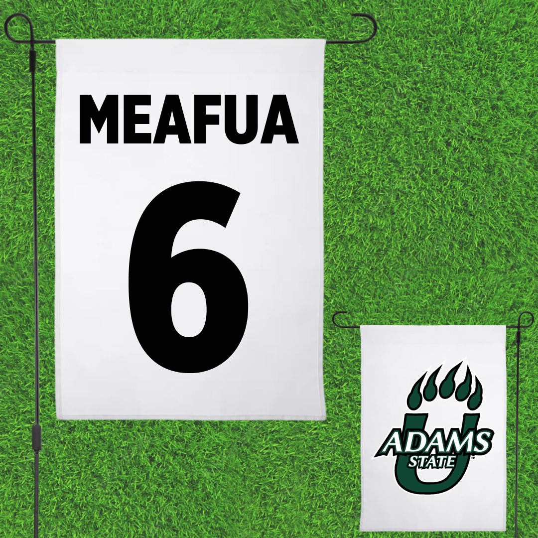 Adams State University Football White Garden Flag - #6 Ren Meafua
