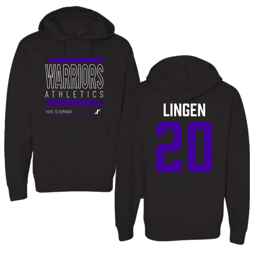 Winona State University Baseball Black Dominate Hoodie - #20 Drew Lingen
