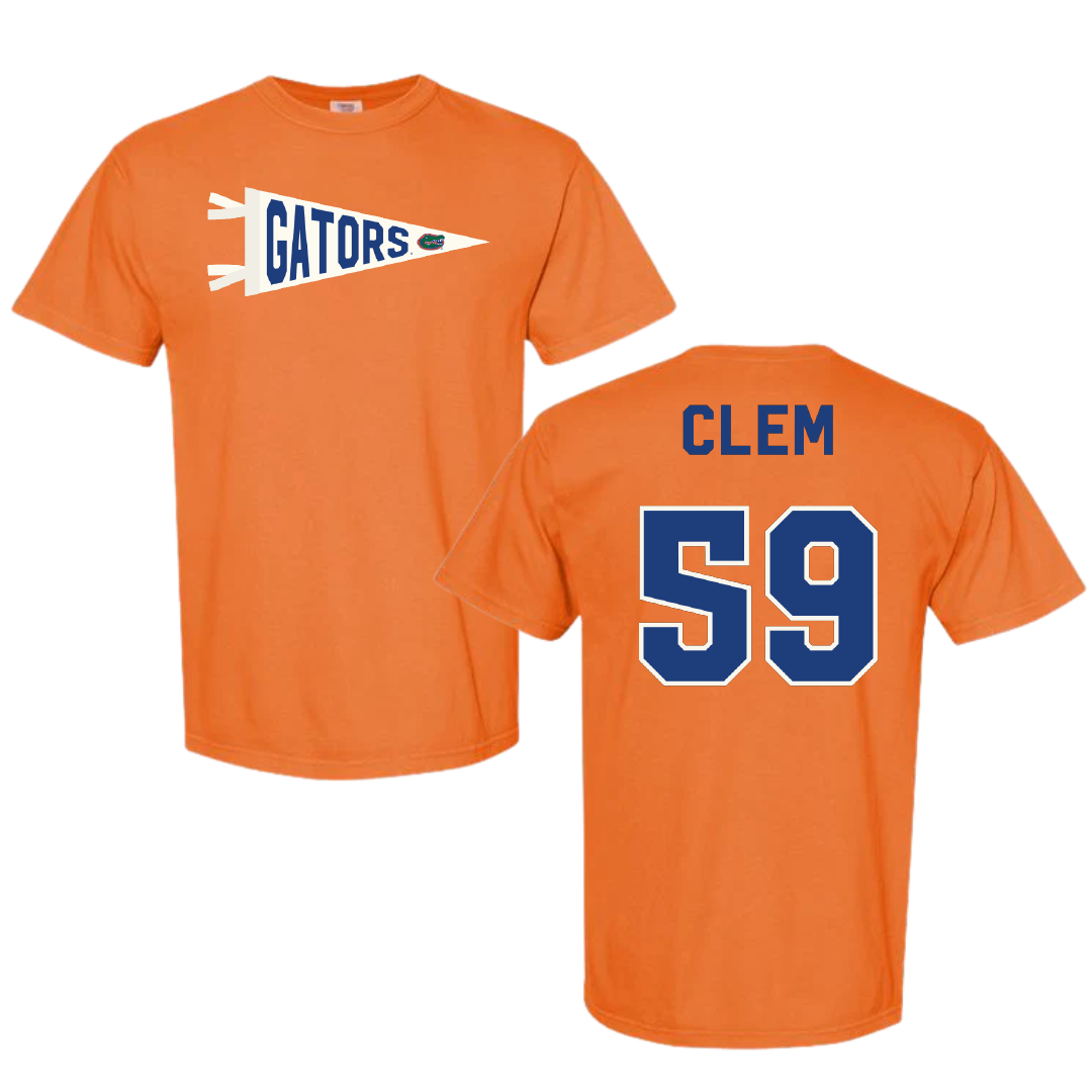 University of Florida Football Orange Pennant Comfort Colors Tee - #59 Hayden Clem