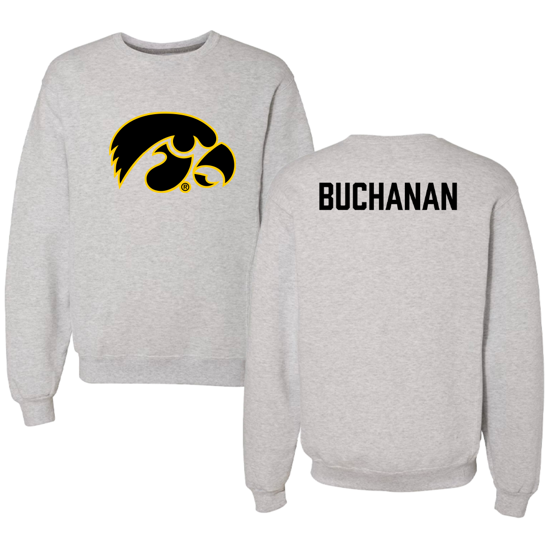 University of Iowa Wrestling Light Gray Crewneck - Stephen Buchanan