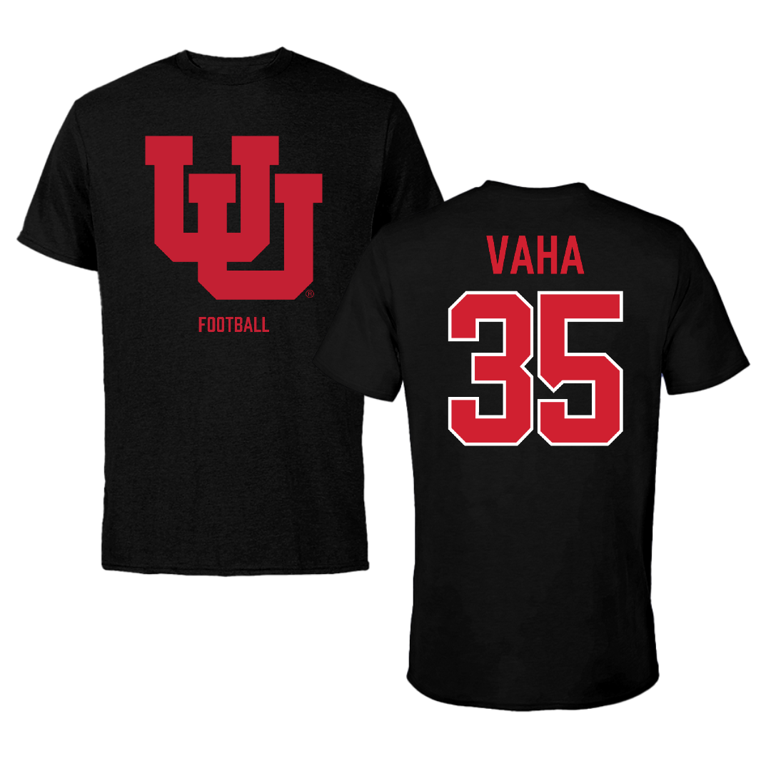 University of Utah Football Black Tee - #35 Isaac Vaha