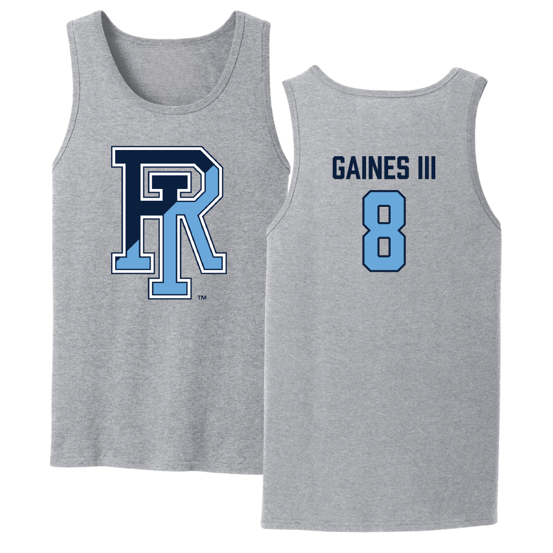 University of Rhode Island Football Sport Gray Tank Top - #8 Greg Gaines III