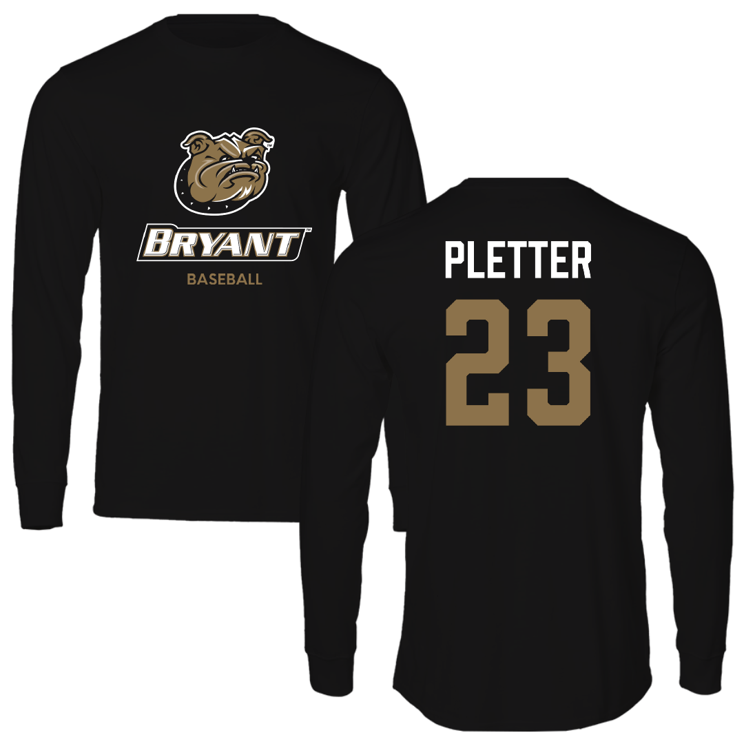 Bryant University Baseball Black Performance Long Sleeve - #23 Jack Pletter