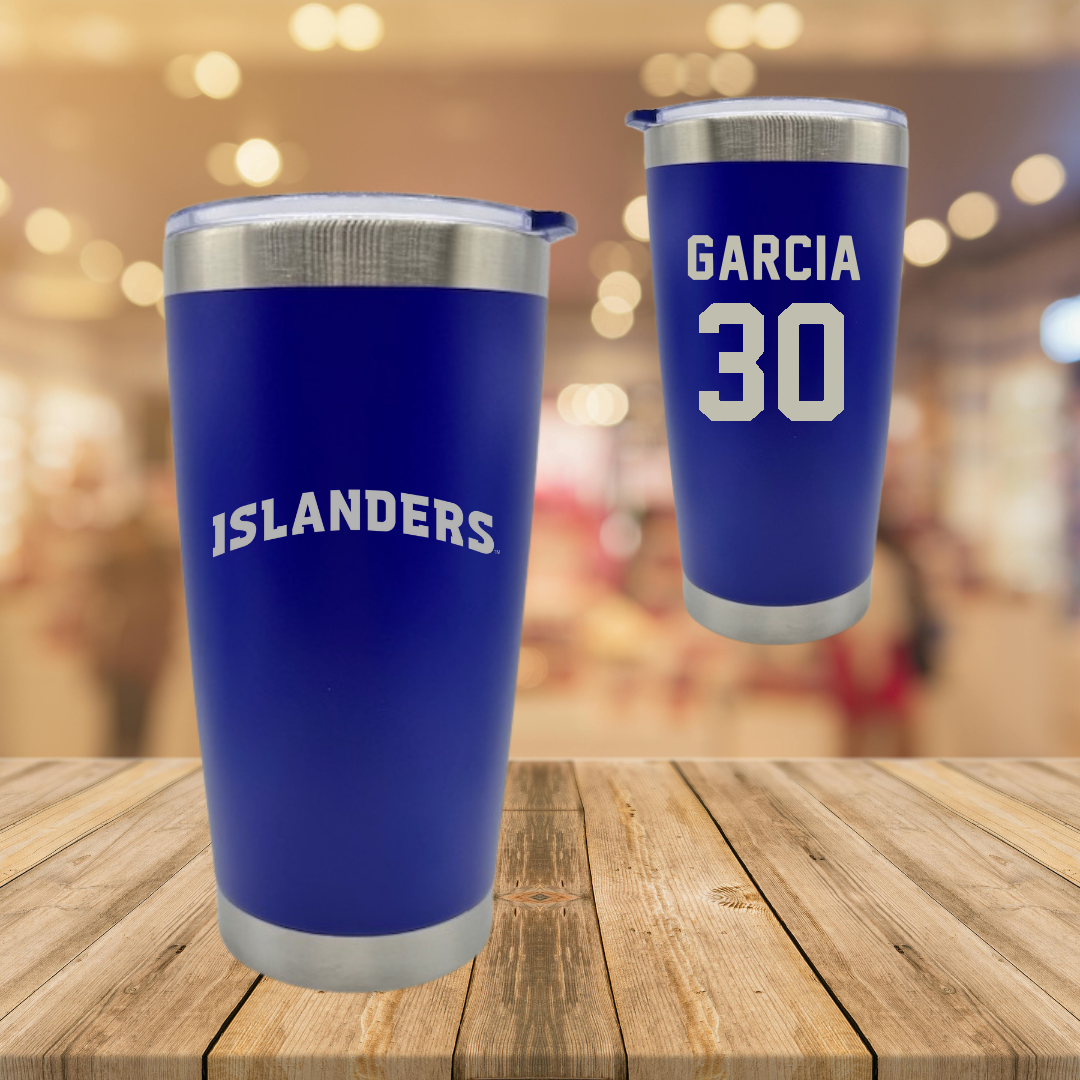 Texas A&M University-Corpus Christi Baseball Blue Stainless Steel Tumbler - #30 Zach Garcia