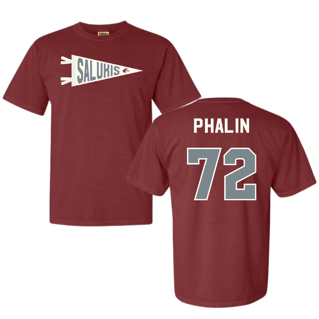 Southern Illinois University at Carbondale Football Maroon Pennant Comfort Colors Tee - #72 Cooper Phalin