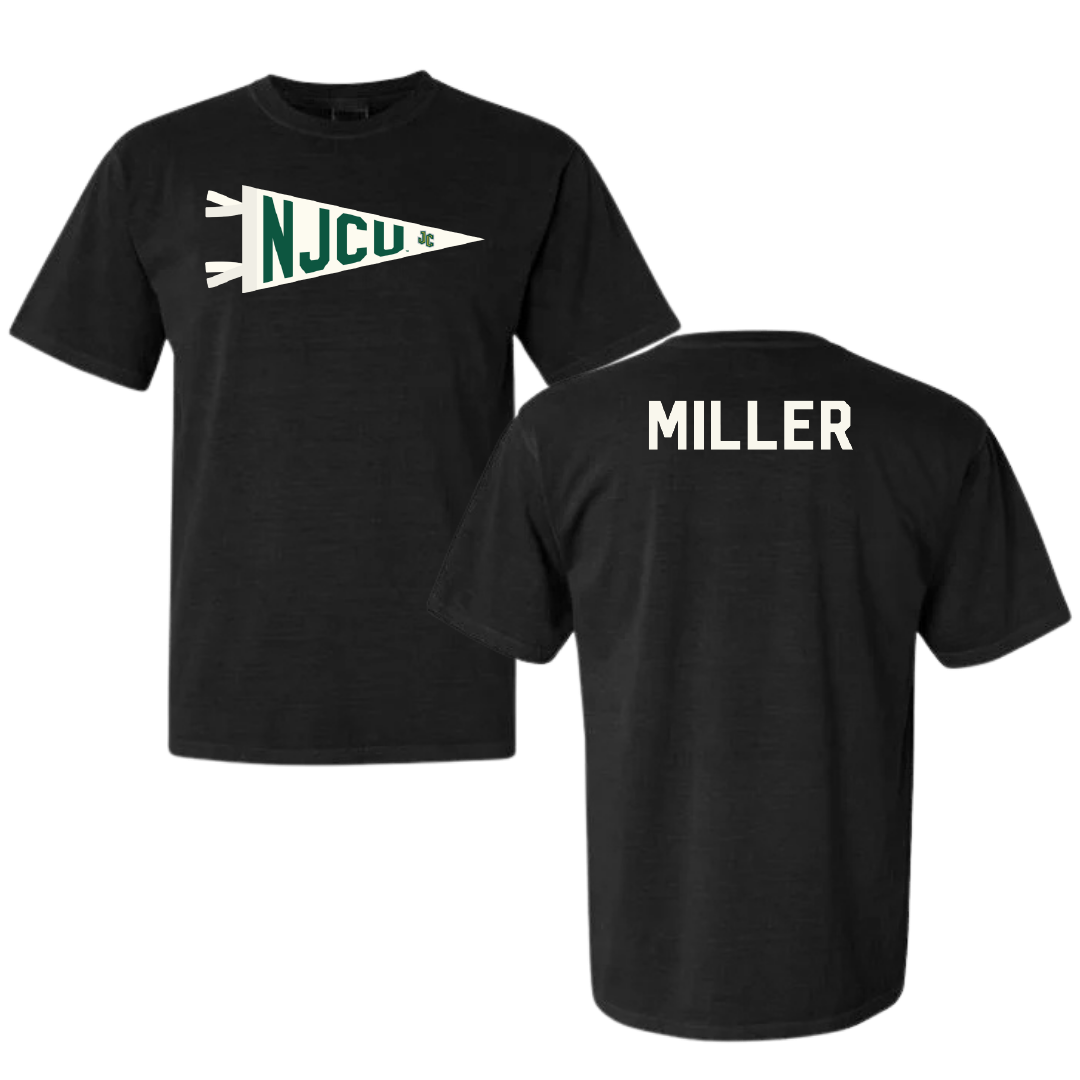 New Jersey City University Wrestling (W) Black Pennant Comfort Colors Tee - Gabrielle Miller