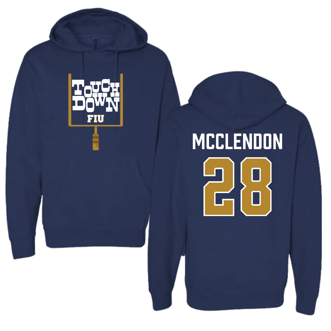 Florida International University Football Navy Touchdown Hoodie - #28 Jeremiah McClendon