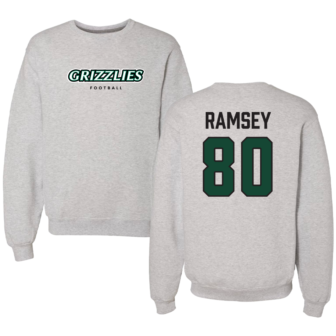 Adams State University Football Gray Grizzlies Crewneck - #80 Damarian Ramsey