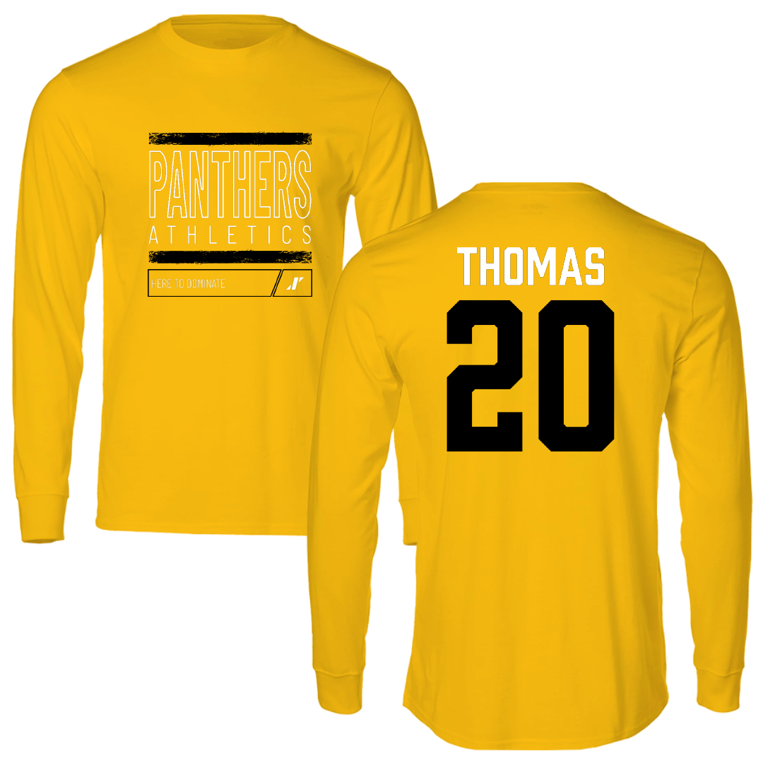 University of Wisconsin-Milwaukee Basketball Gold Dominate Performance Long Sleeve - #20 Maurice Thomas