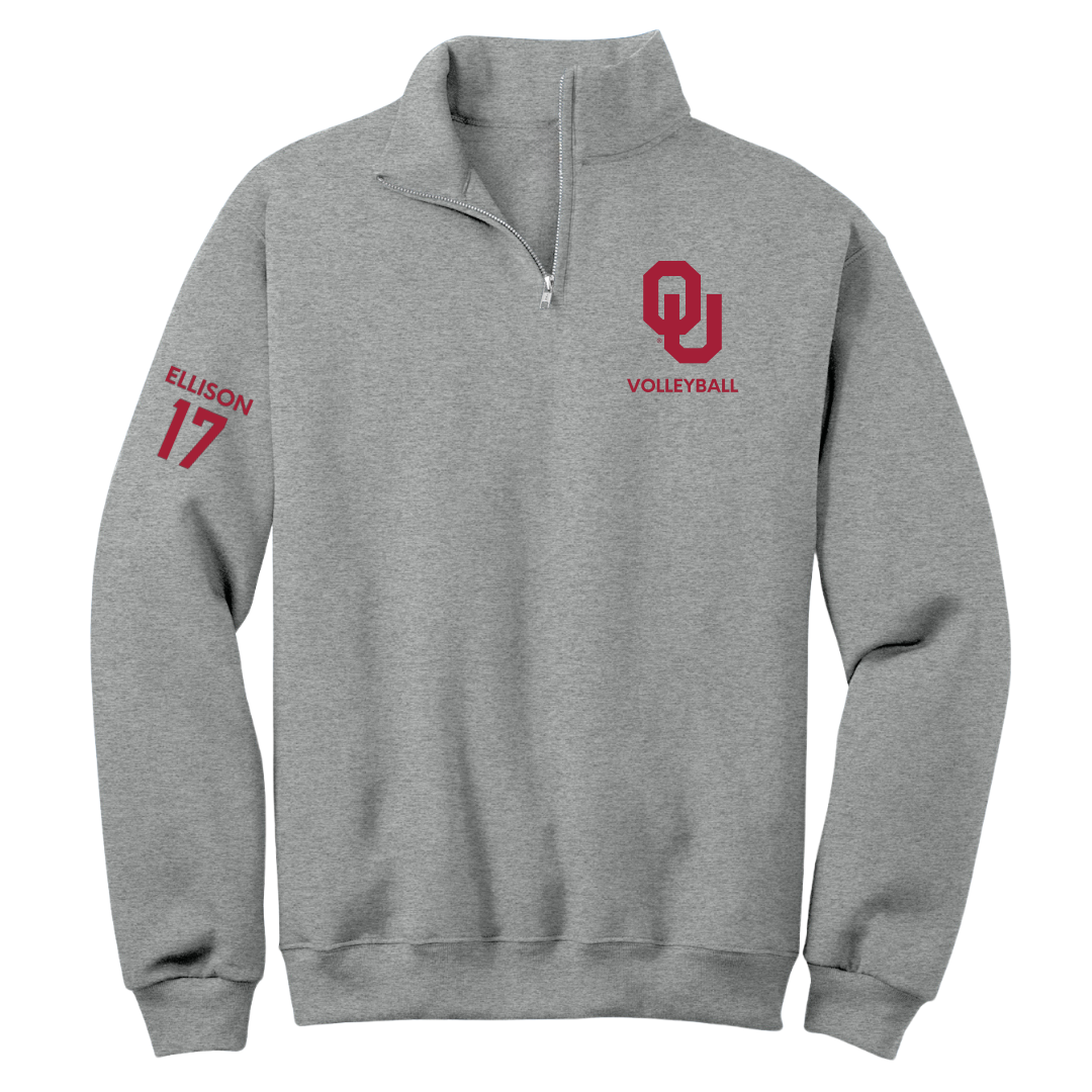 University of Oklahoma Volleyball (W) Sport Gray Quarter-Zip - #17 Daleigh Ellison