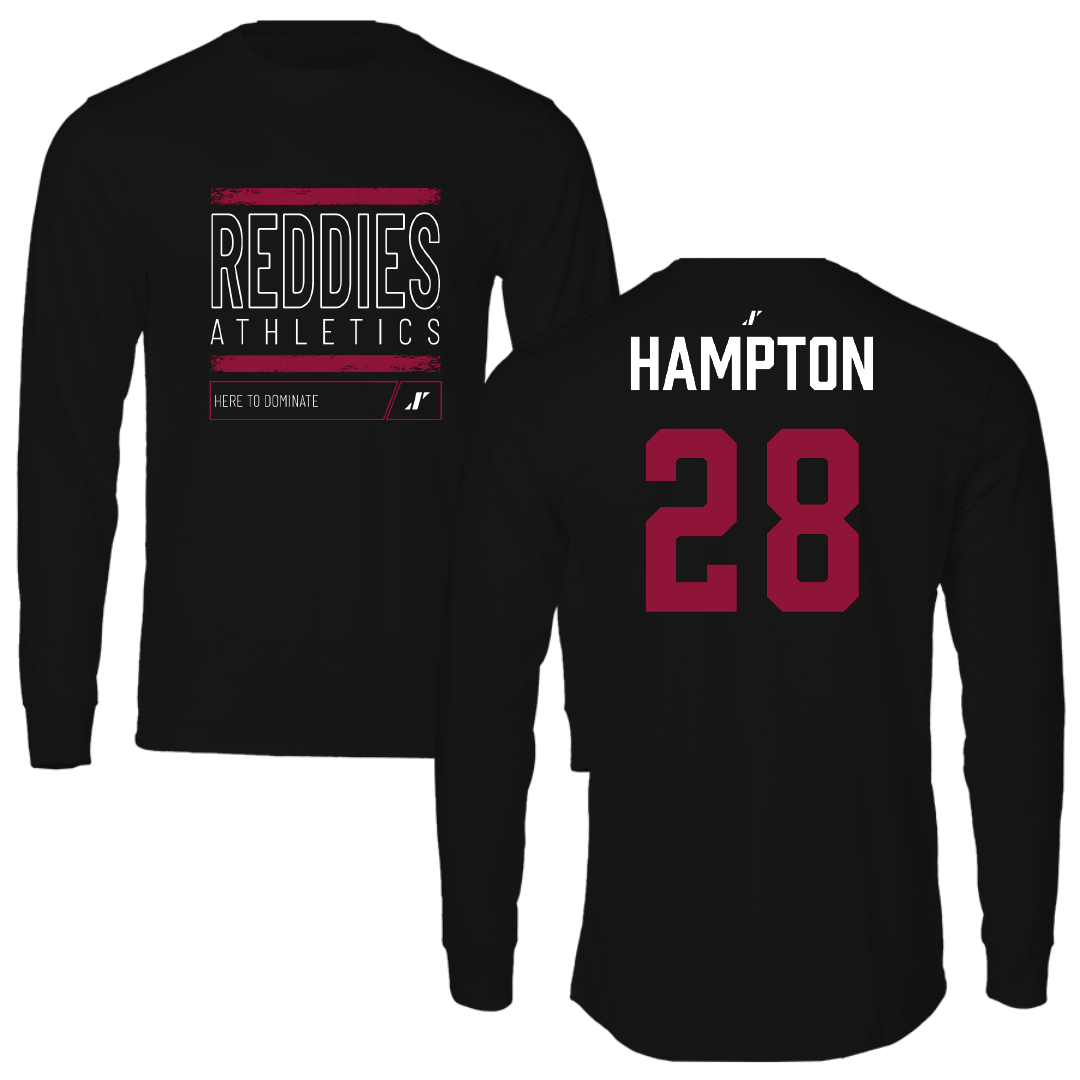 Henderson State University Football Black Dominate Performance Long Sleeve - #28 Terrance Hampton