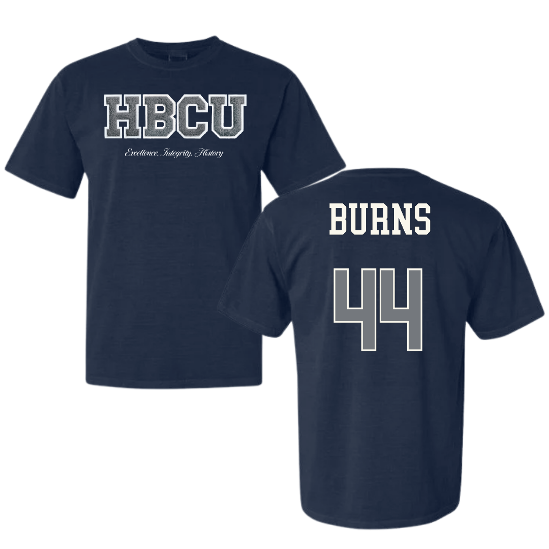 Jackson State University Football Navy HBCU Varsity Comfort Colors Tee - #44 Hunter Burns