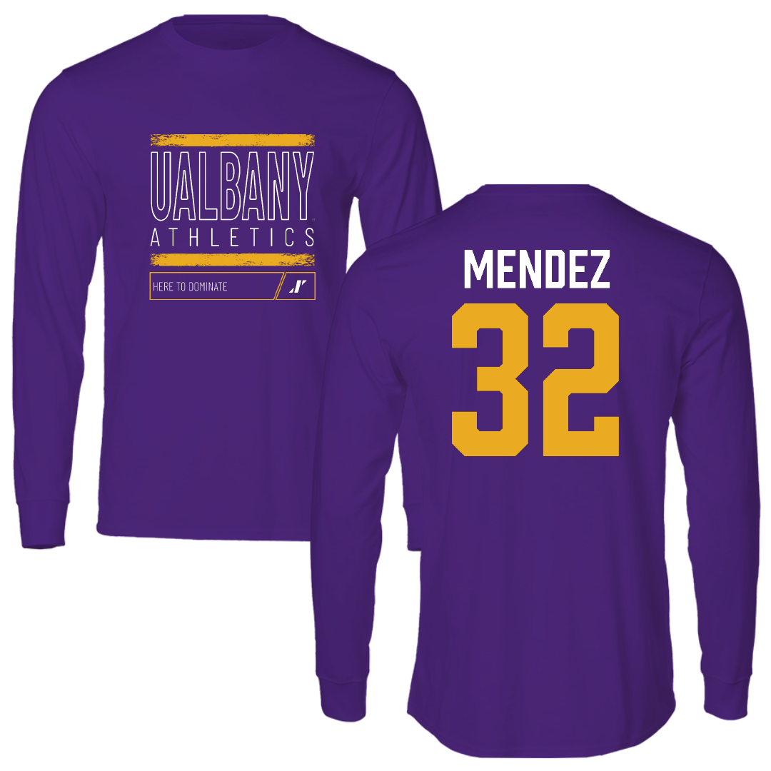 University at Albany Softball Purple Dominate Performance Long Sleeve - #32 Natasha Mendez