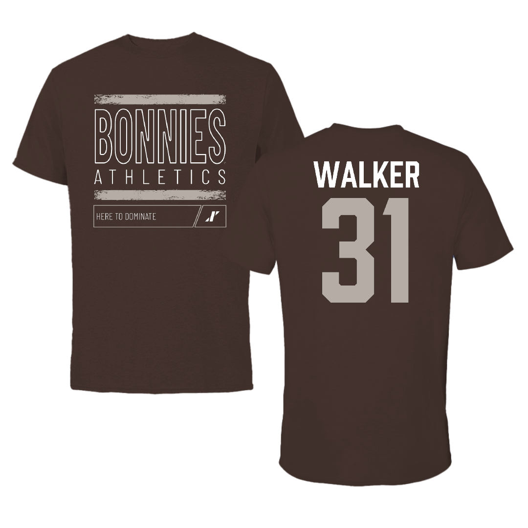 St. Bonaventure University Baseball Brown Dominate Tee - #31 Kade Walker
