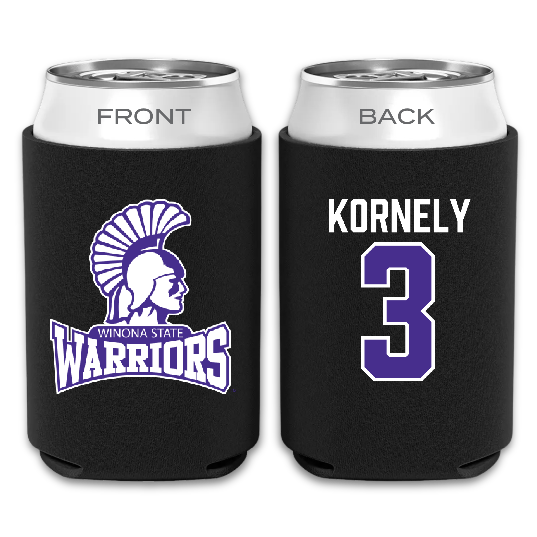 Winona State University Volleyball Black Can Cooler - #3 Kenna Kornely