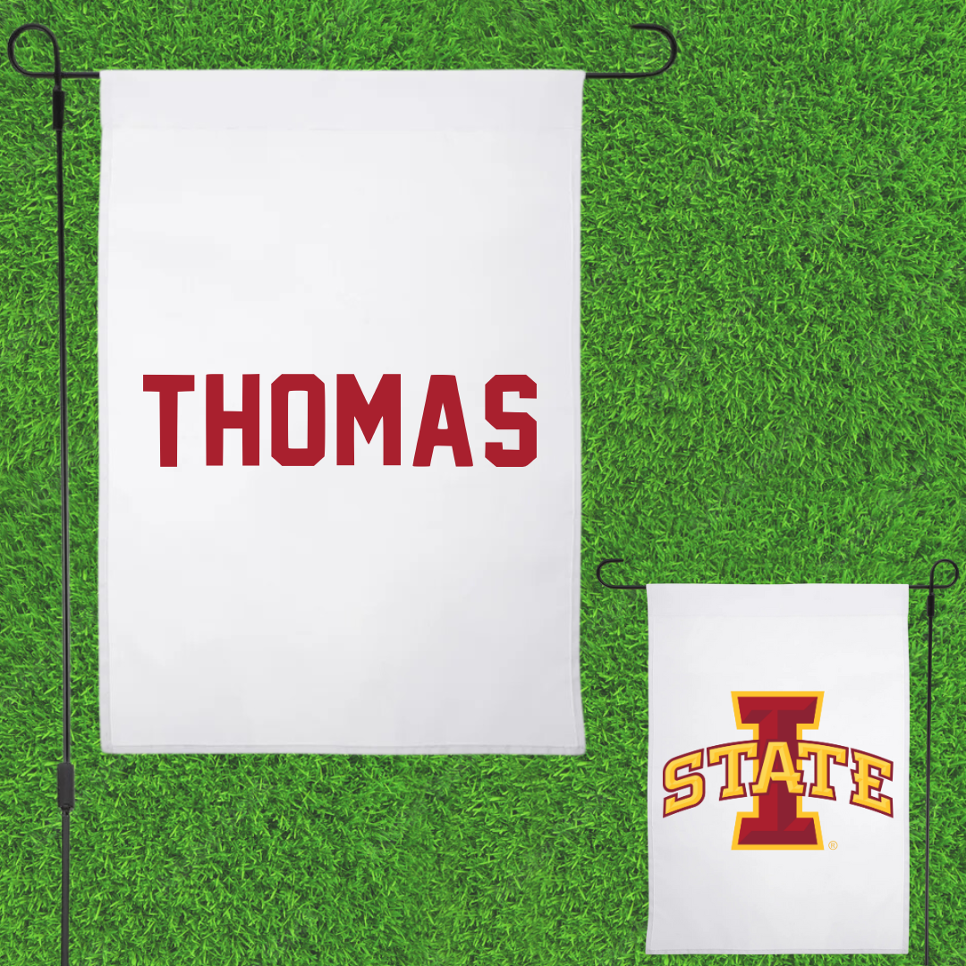Iowa State University Gymnastics White Garden Flag - Lauren Thomas