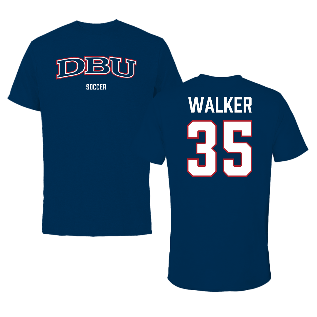Dallas Baptist University Soccer (W) Navy Tee - #35 Lauren Walker