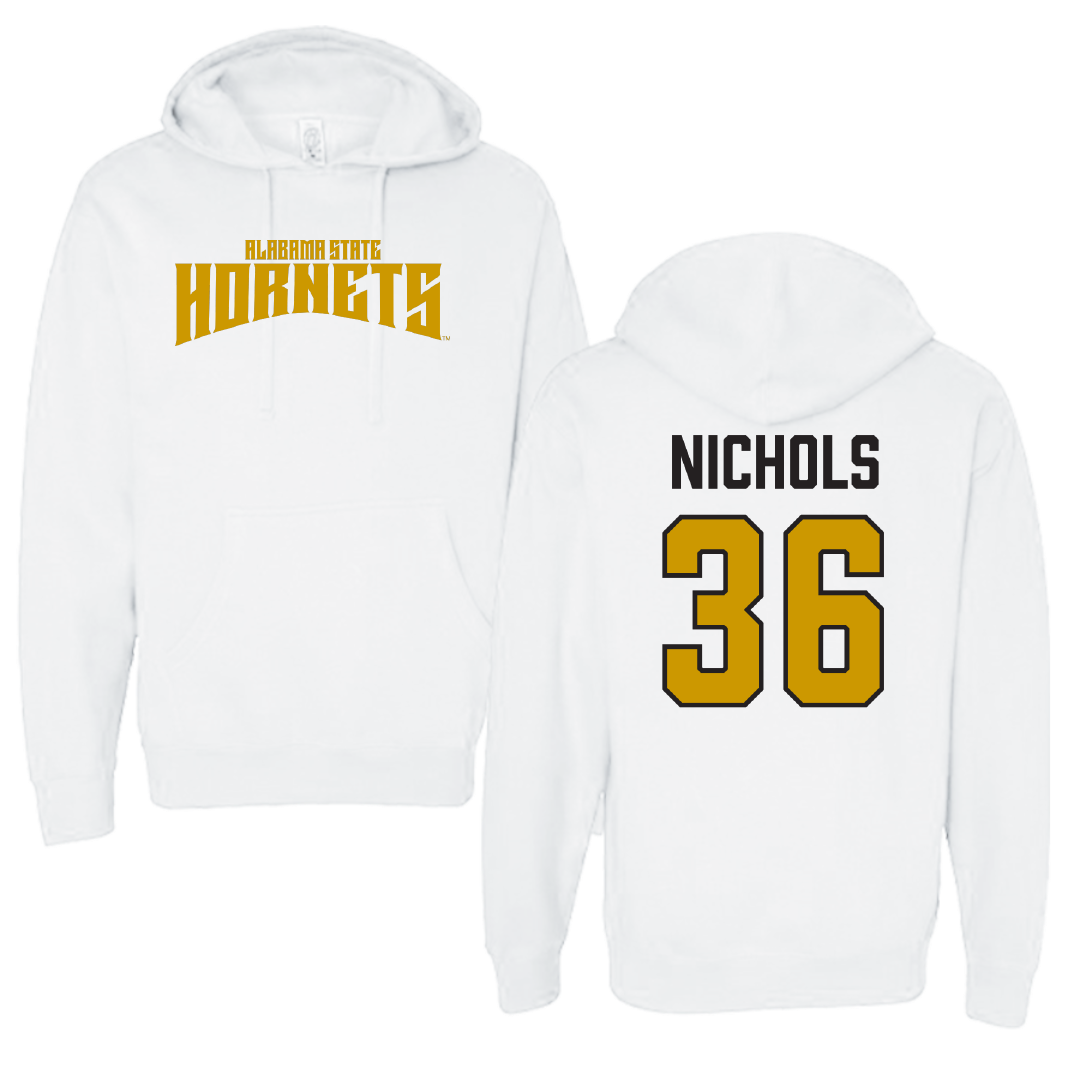 Alabama State University Football White Classic Hoodie - #36 Ricky Nichols