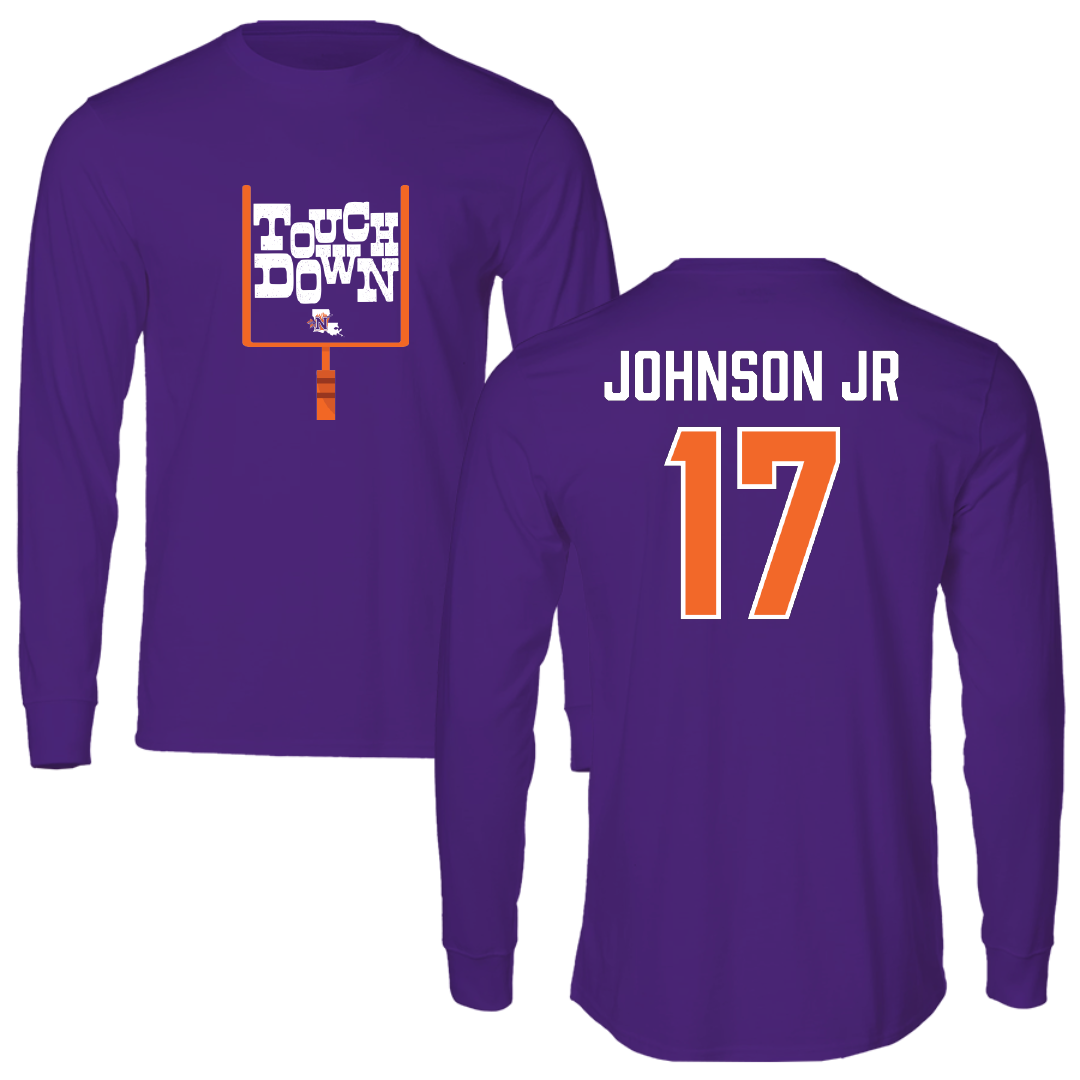 Northwestern State University Football Purple Touchdown Performance Long Sleeve - #17 DJ Johnson Jr