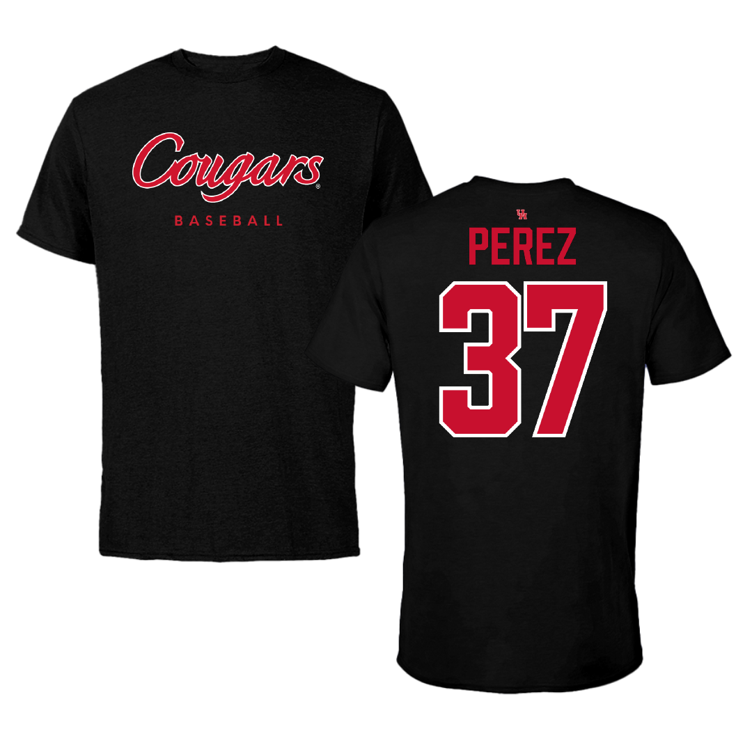 University of Houston Baseball Black Performance Tee - #37 Xavier Perez