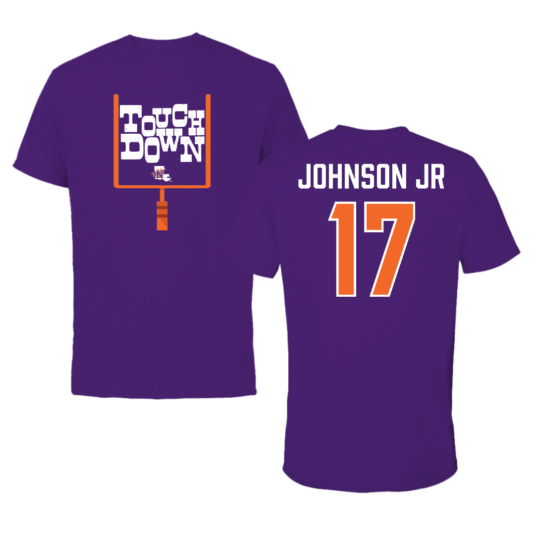 Northwestern State University Football Purple Touchdown Performance Tee - #17 DJ Johnson Jr
