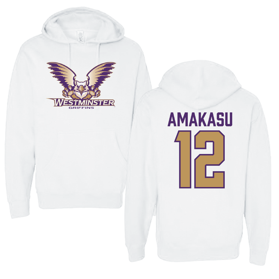 Westminster University (Utah) Basketball White Hoodie - #12 Peter Amakasu