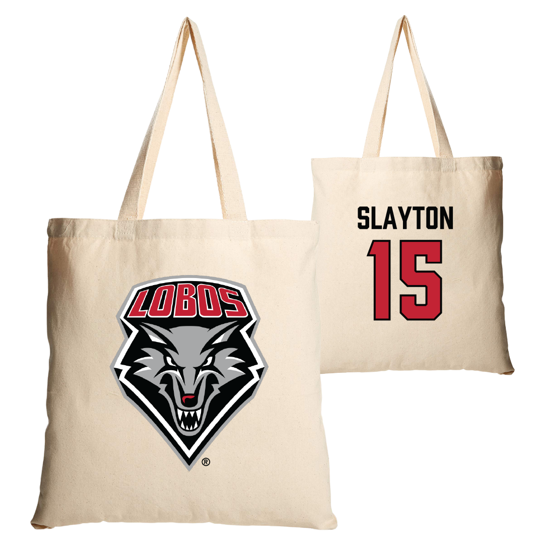 University of New Mexico Football Tan Canvas Tote Bag - #15 Xavier Slayton