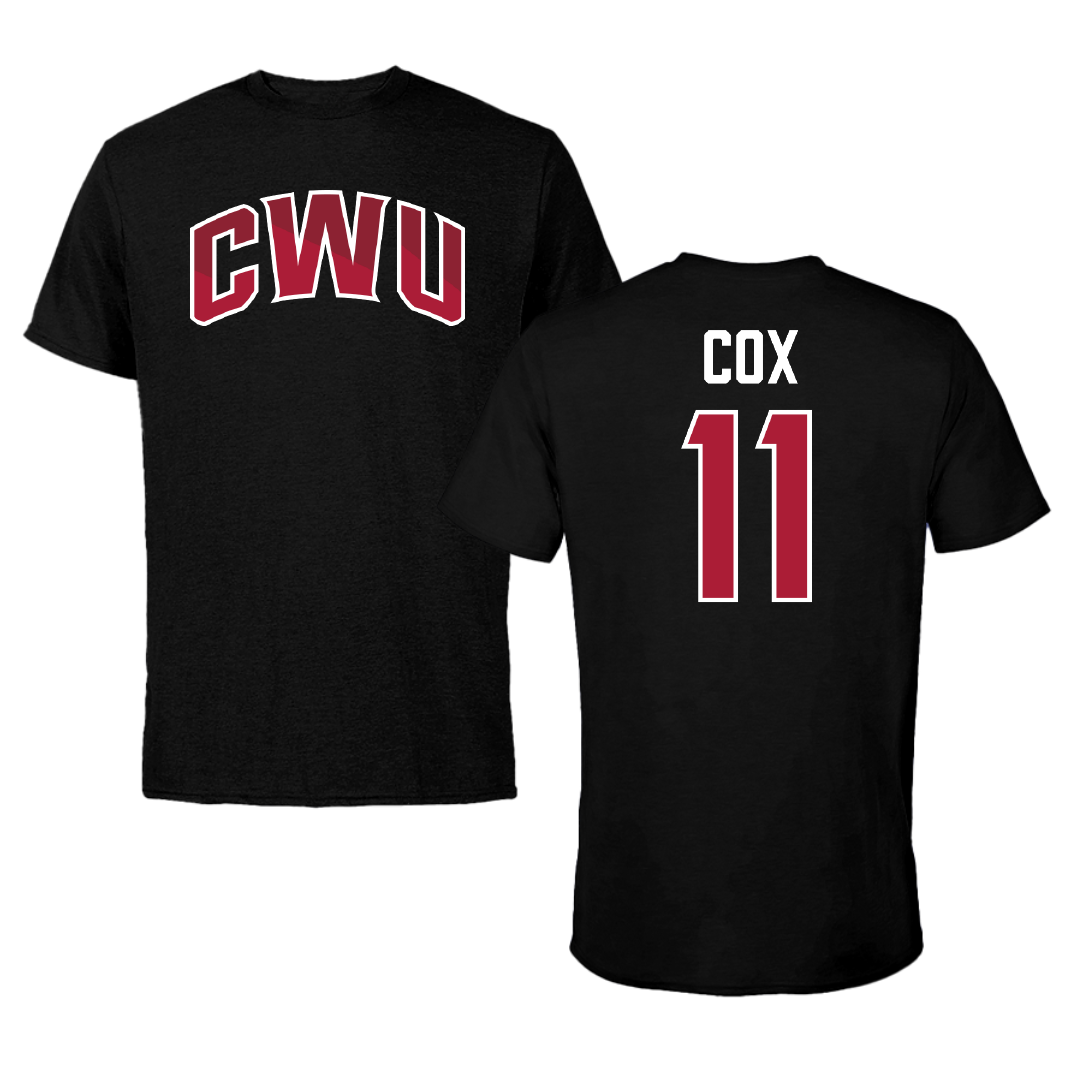 Central Washington University Volleyball Black Performance Tee - #11 Lacy Cox