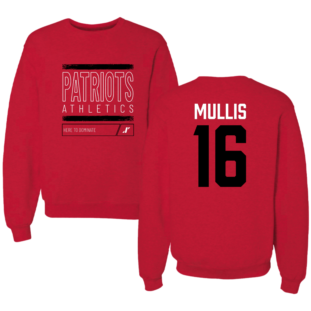 Dallas Baptist University Soccer Red Dominate Crewneck - #16 Kathryn Mullis