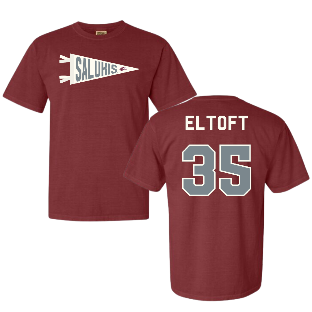 Southern Illinois University at Carbondale Baseball Maroon Pennant Comfort Colors Tee - #35 Bennett Eltoft