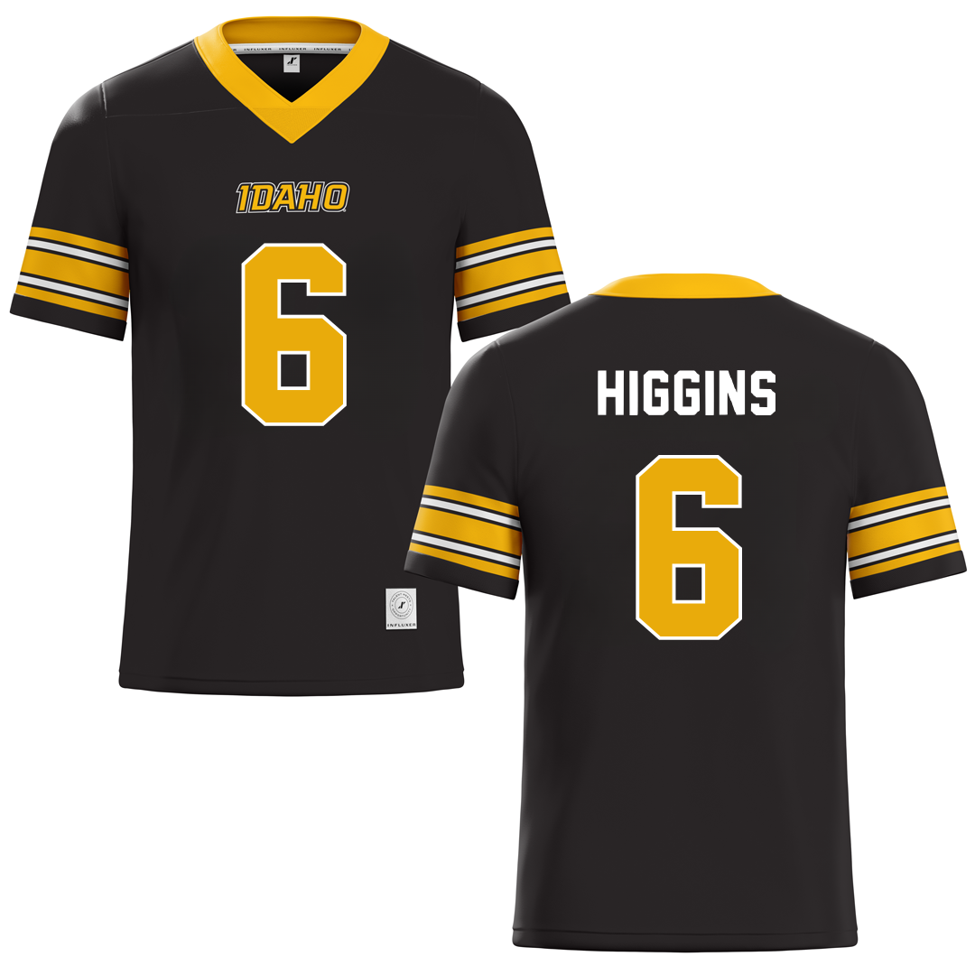 University of Idaho Black Football Jersey - #6 Trais Higgins