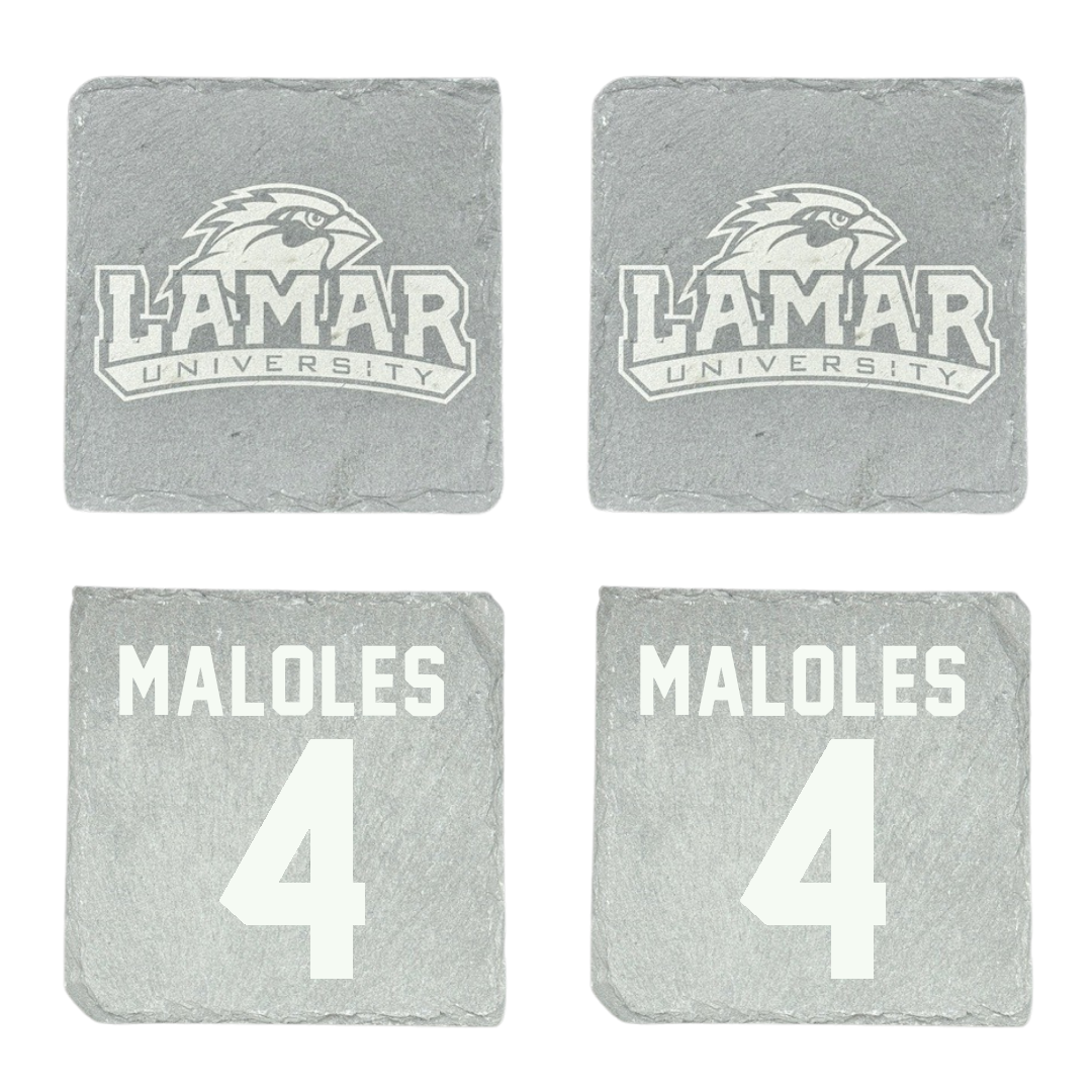 Lamar University Football Stone Coaster (4 Pack)  - #4 Royce Maloles