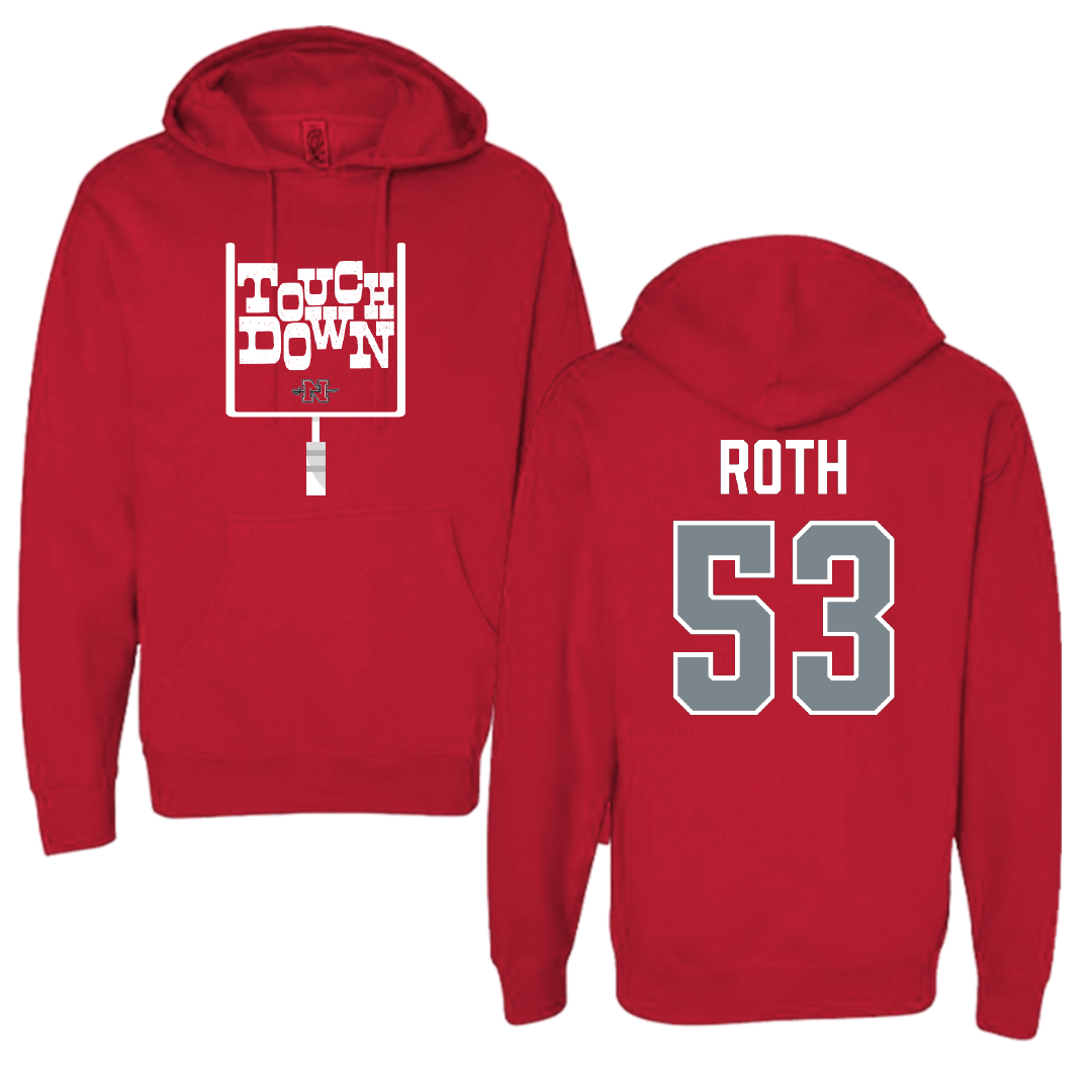 Nicholls State University Football Red Touchdown Hoodie - #53 Craig Roth