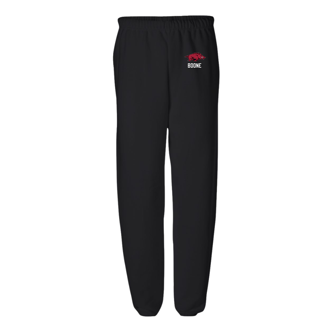University of Arkansas Football Black Sweatpants - #0 Justus Boone