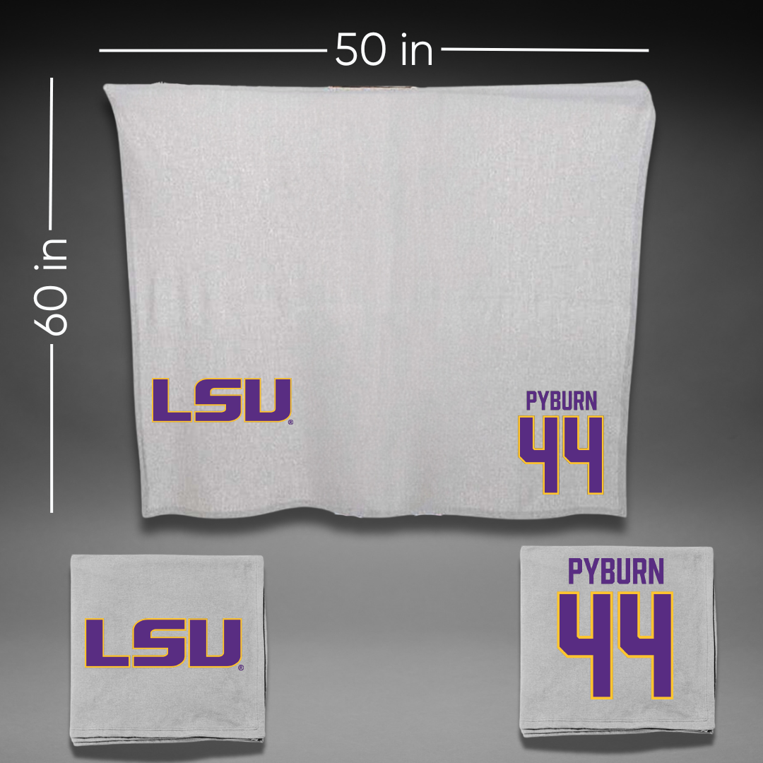 Louisiana State University Football Gray Blanket - #44 Jack Pyburn