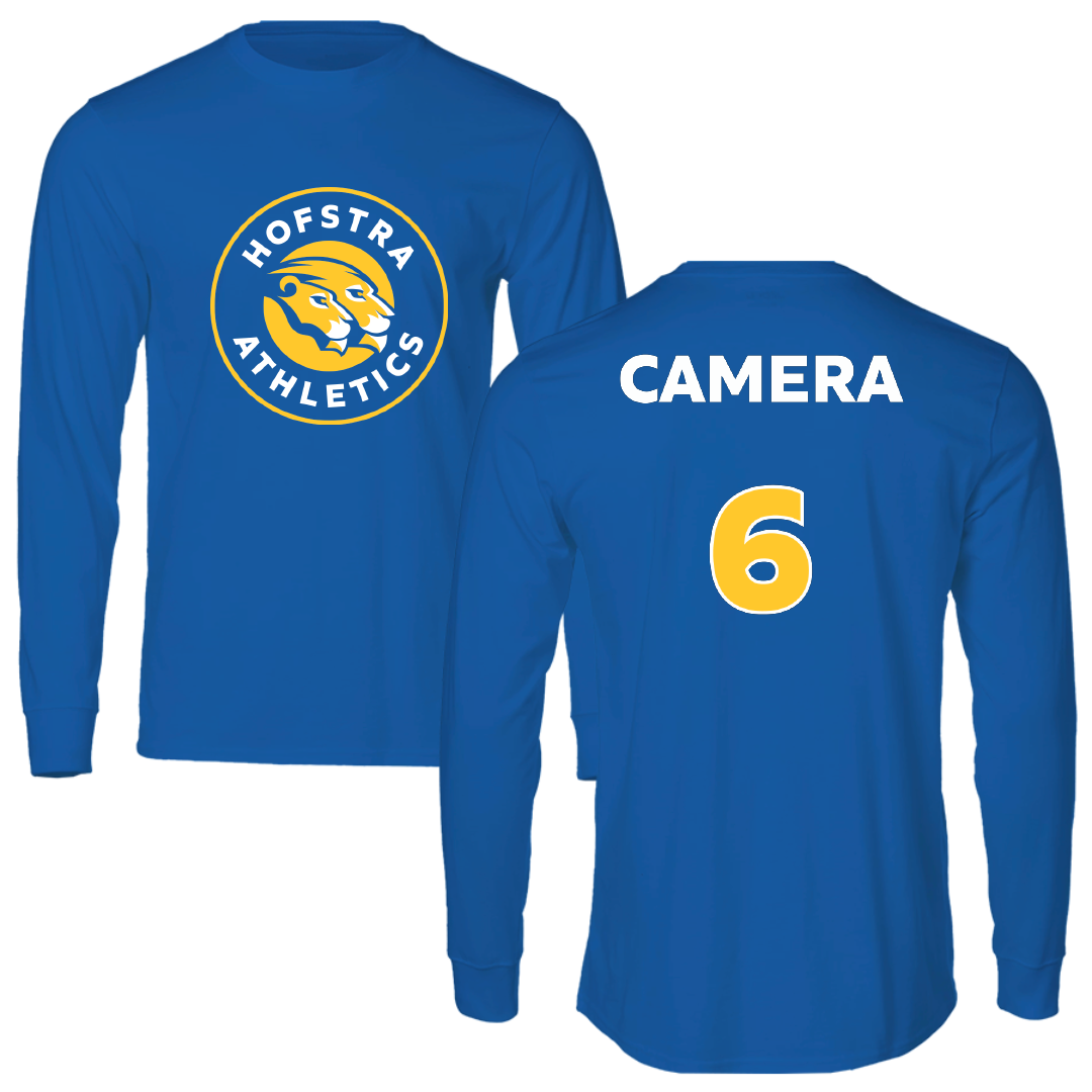 Hofstra University Baseball Blue Performance Long Sleeve - #6 Dom Camera