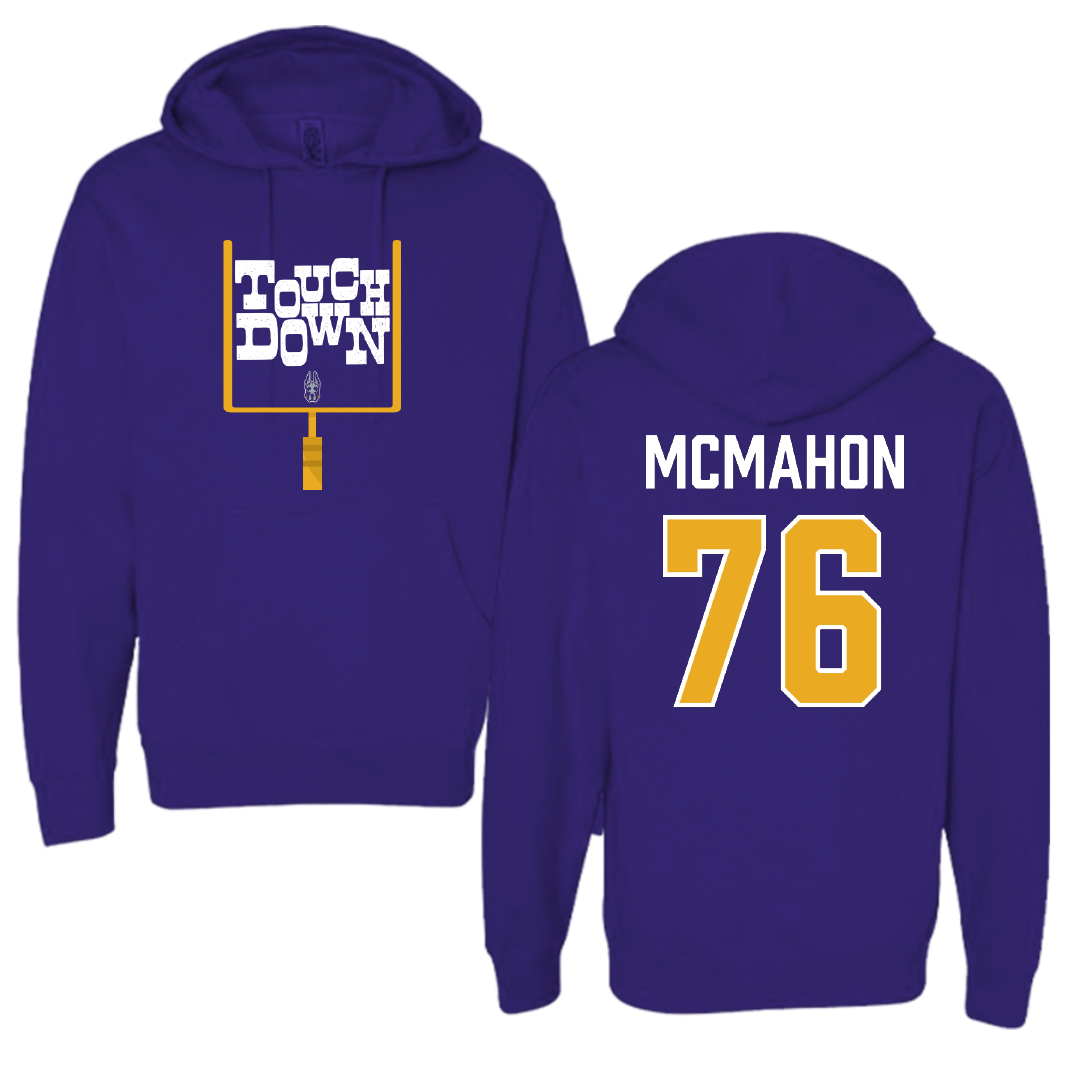 University at Albany Football Purple Touchdown Hoodie - #76 Joey McMahon